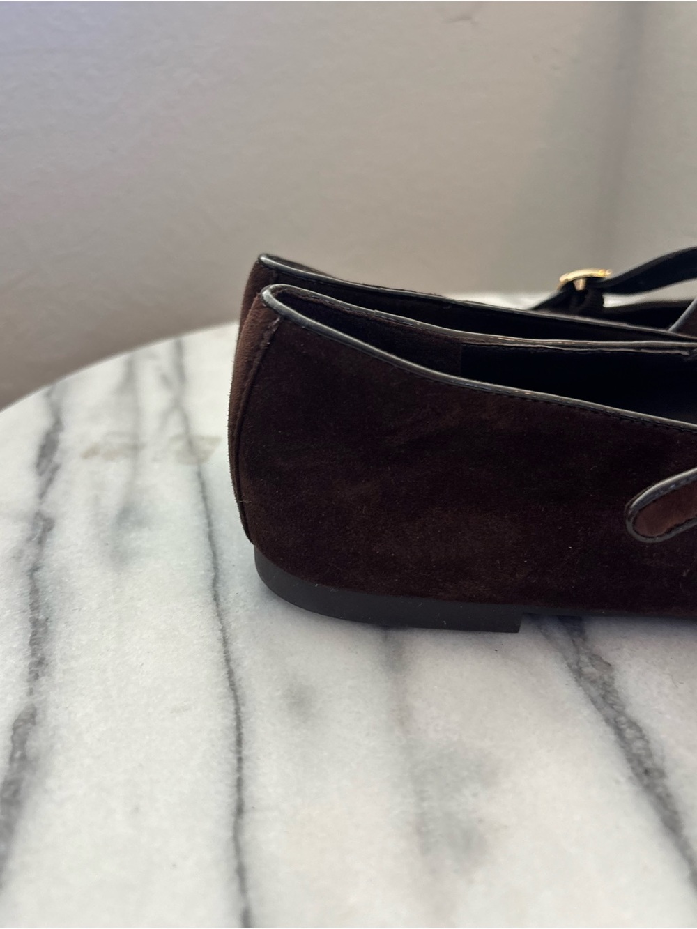 Tory Burch Chocolate Brown Suede Mary Jane Flats - Picture 7 of 12